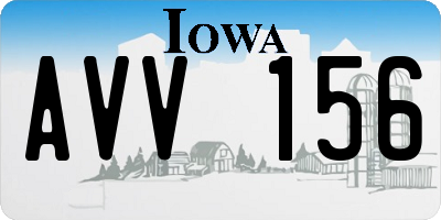 IA license plate AVV156