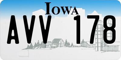 IA license plate AVV178