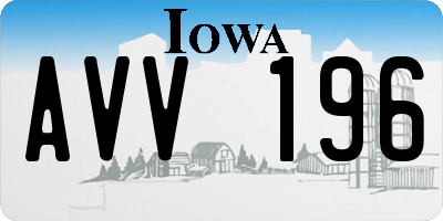 IA license plate AVV196