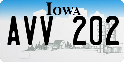 IA license plate AVV202