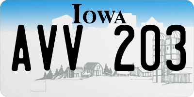 IA license plate AVV203