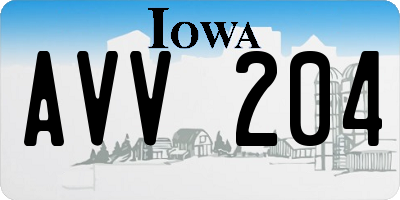 IA license plate AVV204