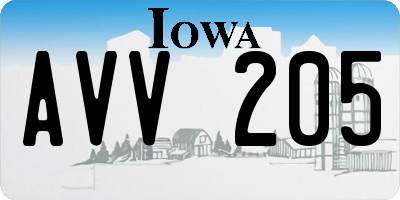 IA license plate AVV205