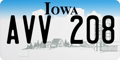 IA license plate AVV208