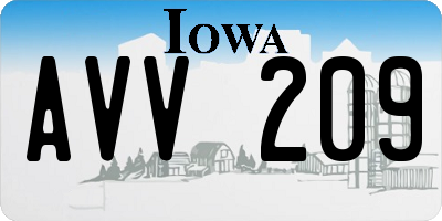 IA license plate AVV209