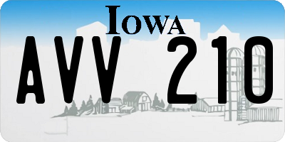 IA license plate AVV210
