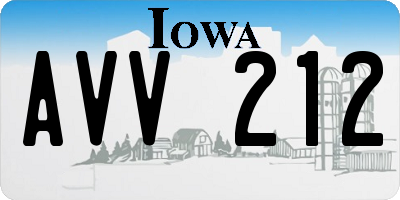 IA license plate AVV212