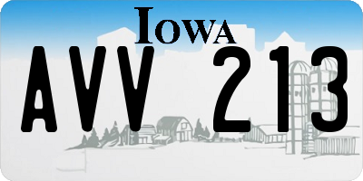 IA license plate AVV213