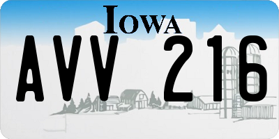 IA license plate AVV216