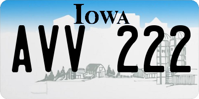 IA license plate AVV222