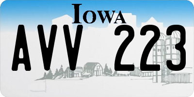 IA license plate AVV223