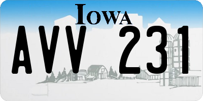 IA license plate AVV231