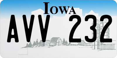 IA license plate AVV232