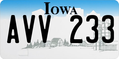 IA license plate AVV233