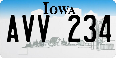 IA license plate AVV234