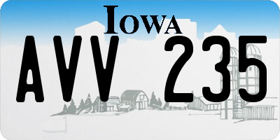 IA license plate AVV235