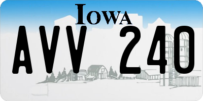 IA license plate AVV240