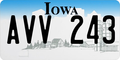 IA license plate AVV243