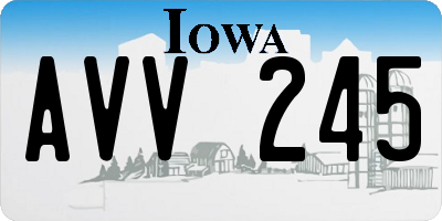 IA license plate AVV245