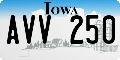 IA license plate AVV250