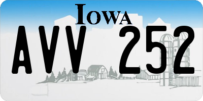 IA license plate AVV252
