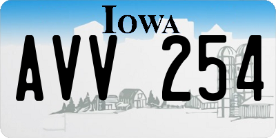 IA license plate AVV254
