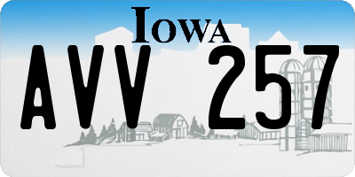 IA license plate AVV257