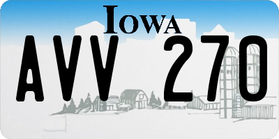 IA license plate AVV270