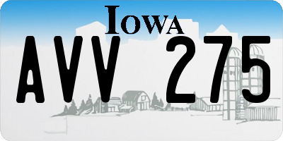 IA license plate AVV275