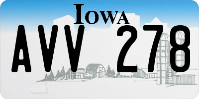 IA license plate AVV278