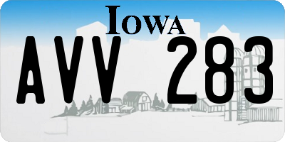 IA license plate AVV283
