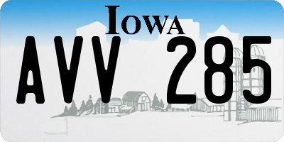 IA license plate AVV285