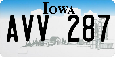 IA license plate AVV287