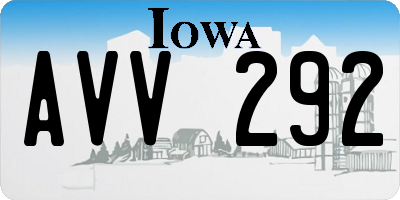 IA license plate AVV292