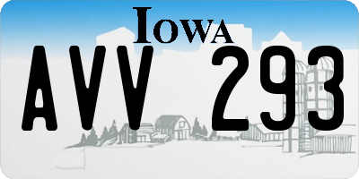IA license plate AVV293