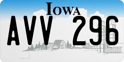 IA license plate AVV296