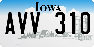 IA license plate AVV310
