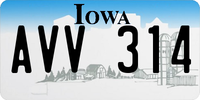 IA license plate AVV314