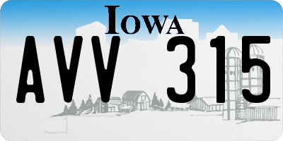 IA license plate AVV315