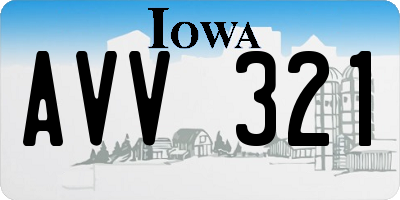 IA license plate AVV321
