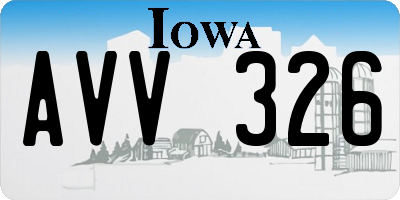 IA license plate AVV326