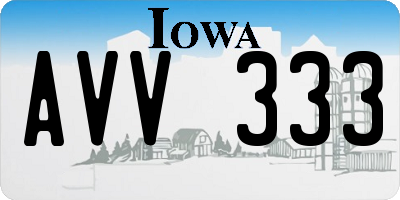 IA license plate AVV333