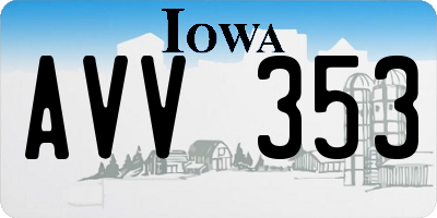 IA license plate AVV353