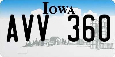 IA license plate AVV360
