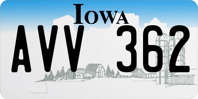 IA license plate AVV362