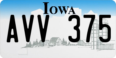 IA license plate AVV375