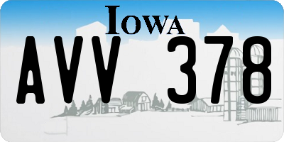 IA license plate AVV378
