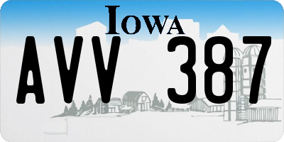 IA license plate AVV387