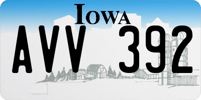 IA license plate AVV392
