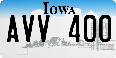 IA license plate AVV400